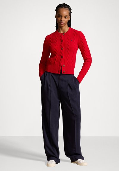 Polo Ralph Lauren CABLE KNIT WOOL CASHMERE CARDIGAN - Jopica - fall red