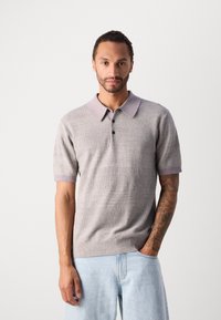 Scotch & Soda TONE ON TONE STRIPED REGULAR FIT - Poloshirt - grey melange