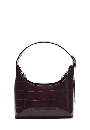 MOCK CROC SHOULDER WITH BUCKLE DETAIL - Käsilaukku - bordeaux