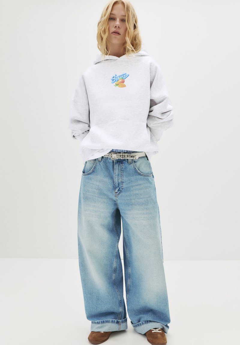 Sweat Capuche Talbots Femme - Taille P (petite) - Mélange Coton Rayé Blanc, Poches