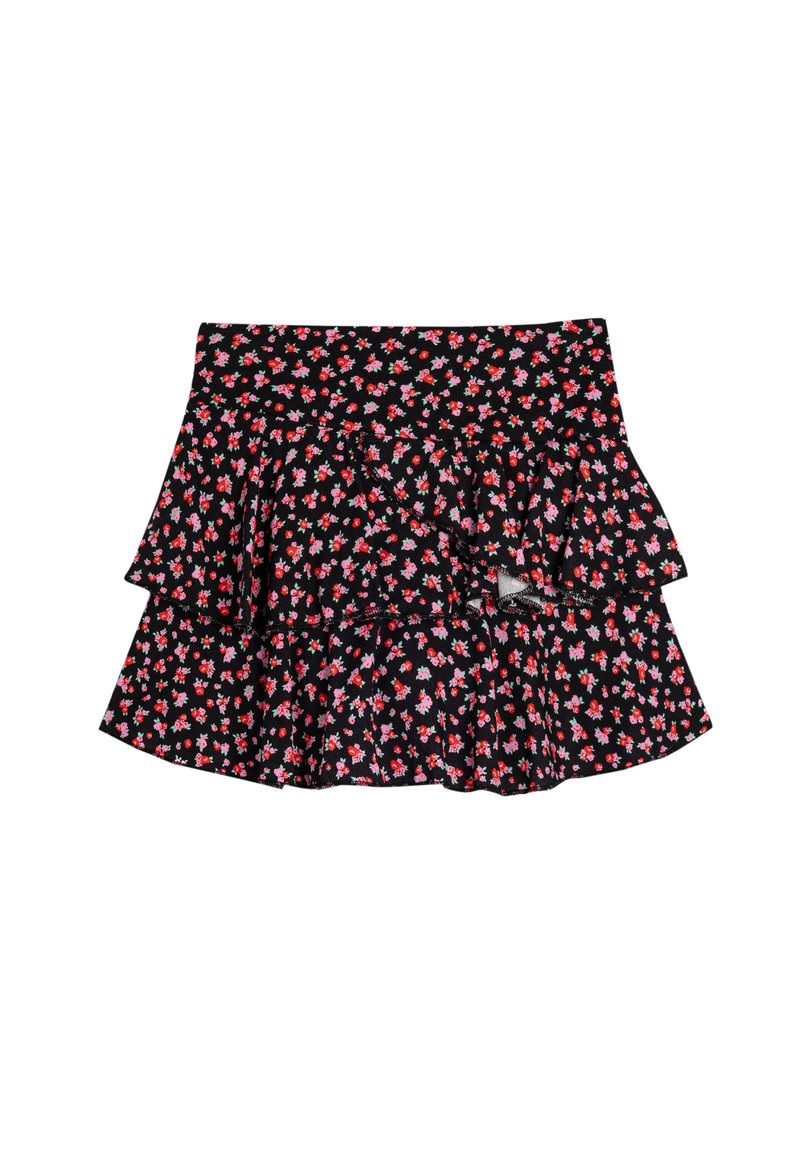 Koton FLORAL - Falda acampanada - black