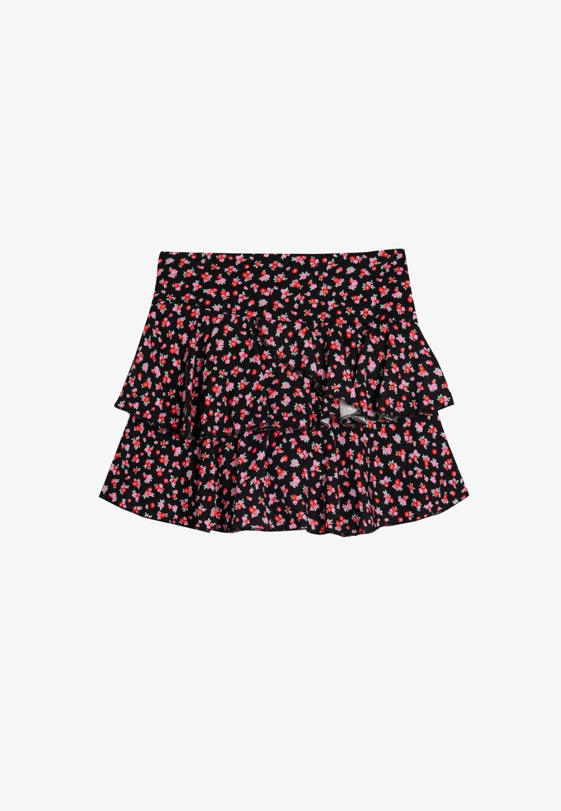 Koton FLORAL - Falda acampanada - black