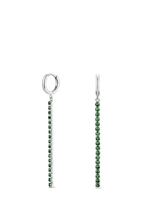 TENNIS LIGHT  - Earrings - silver-coloured emerald