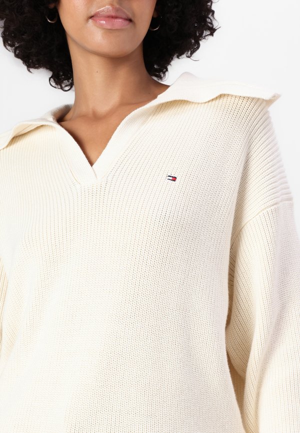 STITCH OPEN POLO - Jumper - ivory petal4