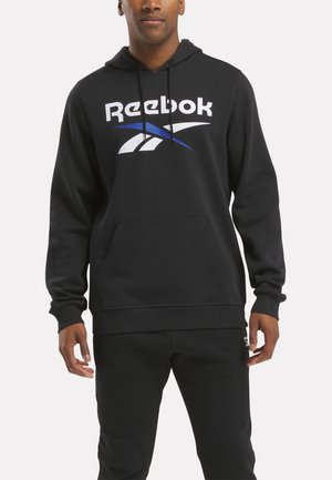 Reebok IDENTITY STACKED LOGO - Hoodie - black boundless blue