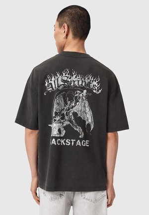 AllSaints, REPEAT SS CREW . - T-Shirt print - washed black
