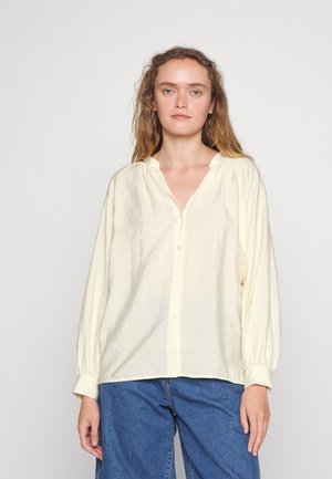 STAND COLLAR BLOUSE - Blusa - linen