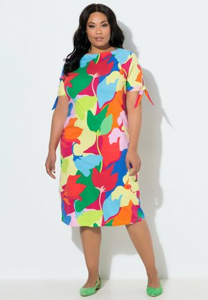 BLÄTTER A-LINIE CARMENAUSSCHNITT HALBARM - Robe en jersey - pink