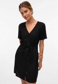 Vero Moda VMMYMILO KURZES - Skjortklänning - black