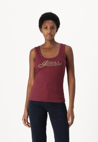 Guess LOGO RIB TANK - Top - burgundy rose