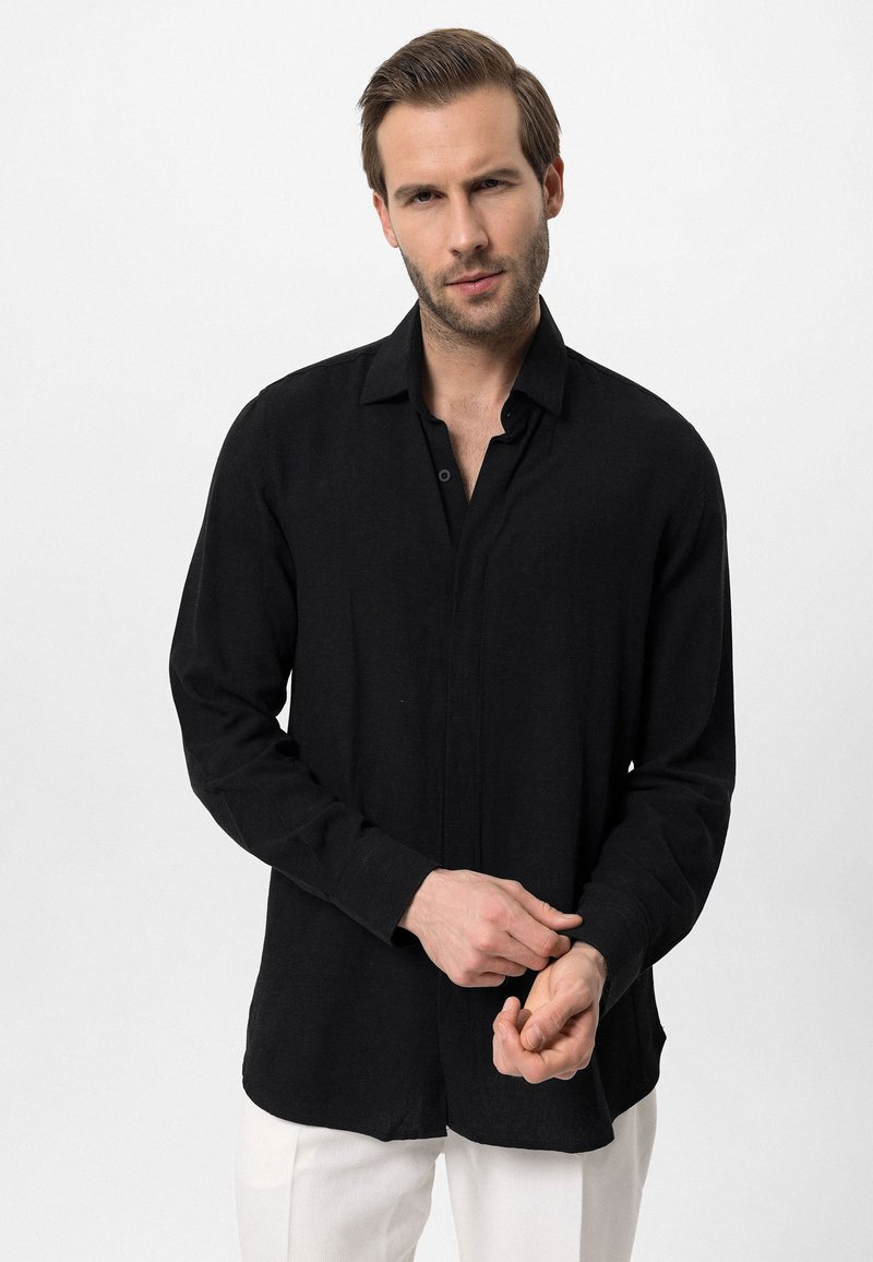 ANT Antioch Haki Relax Fit Lyocell Fabric Men's Shirt - Lingen