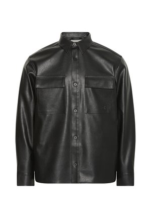 Calvin Klein Jeans, EASY OVERSHIRT - Яке от изкуствена кожа - black