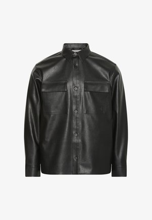 Calvin Klein Jeans, EASY OVERSHIRT - Яке от изкуствена кожа - black