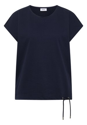 Cecil, T-SHIRT MIT WAFFEL-STRUKTUR - Camiseta estampada - urban dark blue