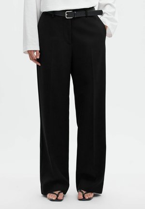 Selected TROUSERS SELVAR ADJUSTABLE WAIST WIDE-LEG - Pantaloni - black