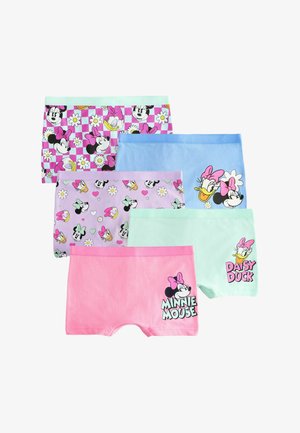 Hat darabos pamut alsónemű szett színes grafikákkal. A minták között található Minnie Mouse és Daisy Duck. Különböző pasztell színek és játékos minták.