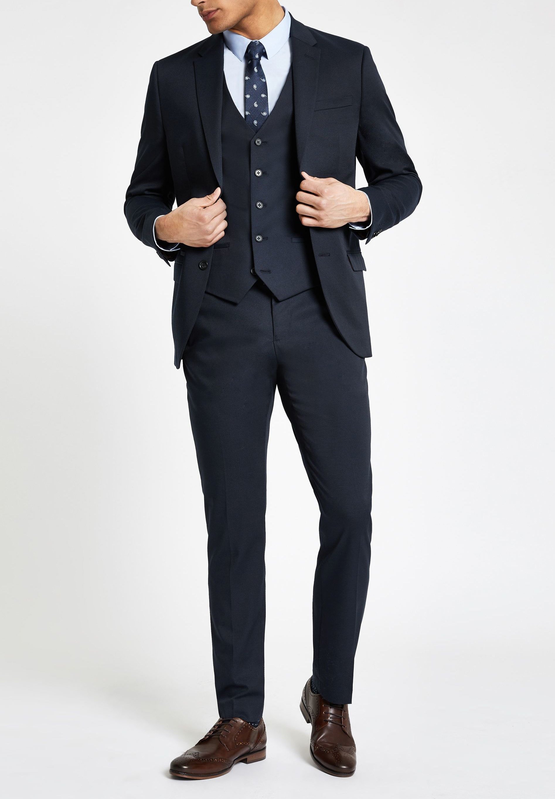 River Island Suit trousers - navy/dark 