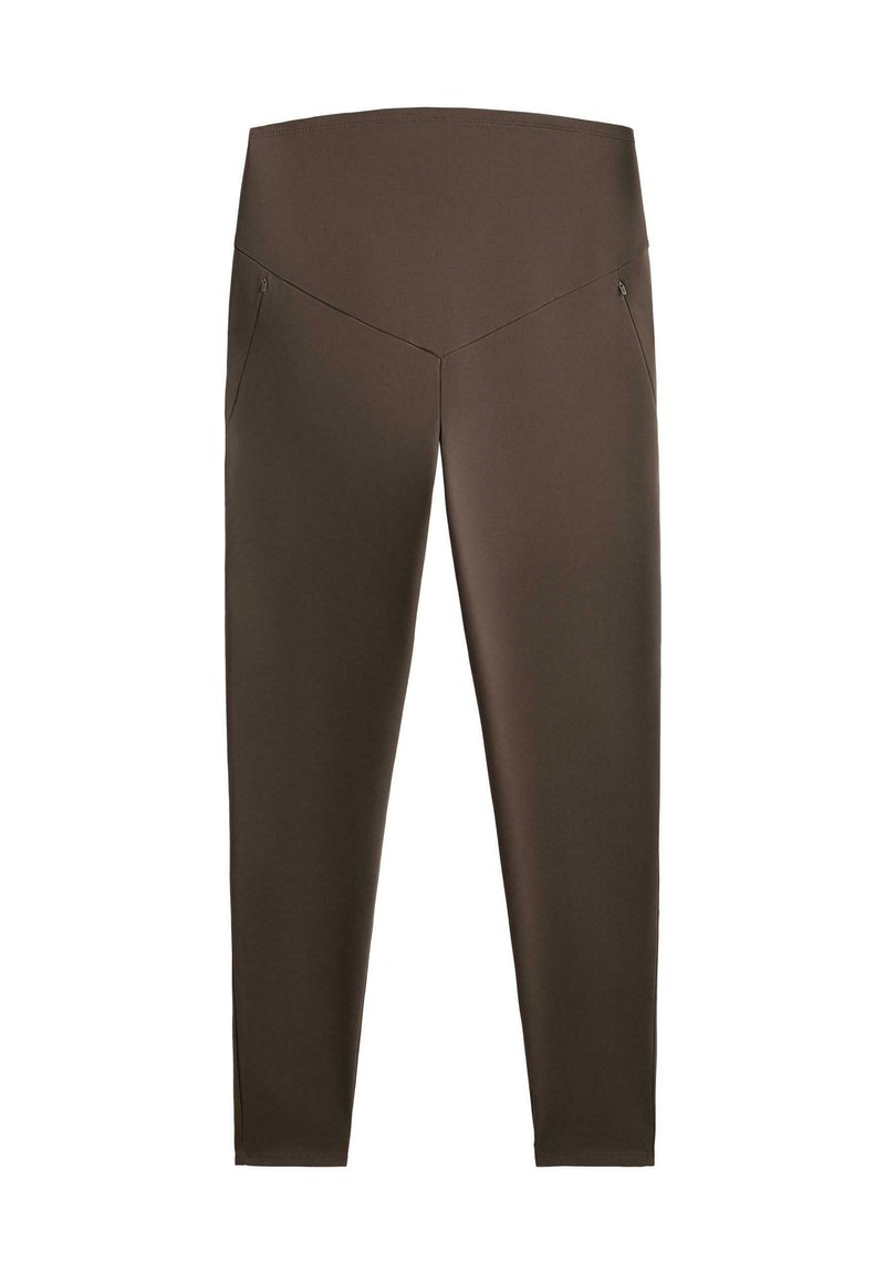 DeDavide Leggings Lunghi Premaman: Morbidi In Cotone Ed Elastan, Taglia M (Marrone)