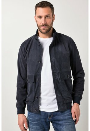 BOUTONNÉE DAIM À COL MONTANT - Giubbotto Bomber - navy blue