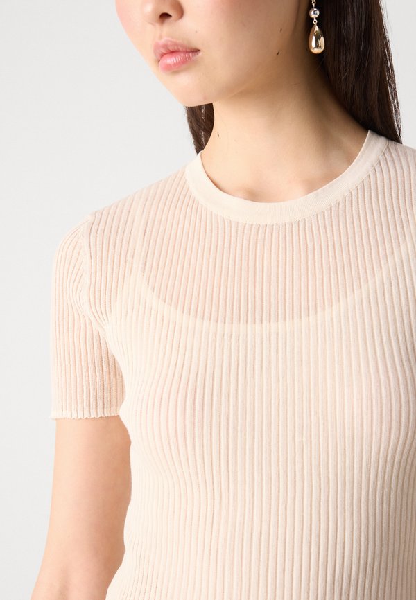 SHEER - Print T-shirt - coconut4