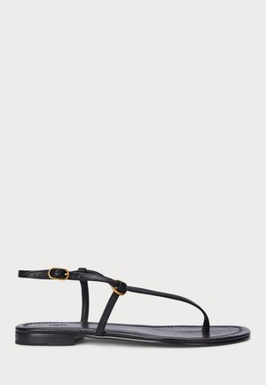 O-RING LEATHER SANDAL - Sandálias em T - black
