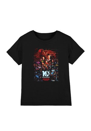 NETFLIX, STRANGER THINGS 10TH ANNIVERSARY POSTER UNISEX - Print T-shirt - black