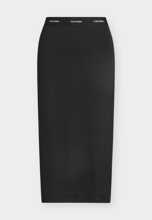 Calvin Klein Jeans, LOGO MIDI SKIRT - Φούστα σε γραμμή Α - black