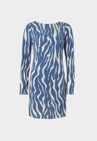 Long-Sleeve Slip Mini Dress - Dienas kleita - blue print