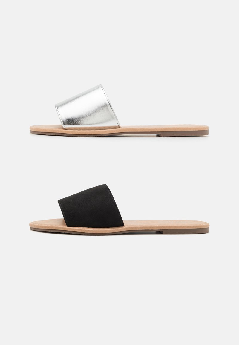 Anna Field 2 PACK - Slip-on sandaler - black/silver