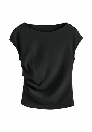 REGULAR FIT - DRAPE - T-shirt - bas - black