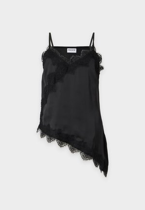 Pieces, PCELVA ASYMETRIC CAMISOLE - Πάνω μέρος πιτζάμας - black