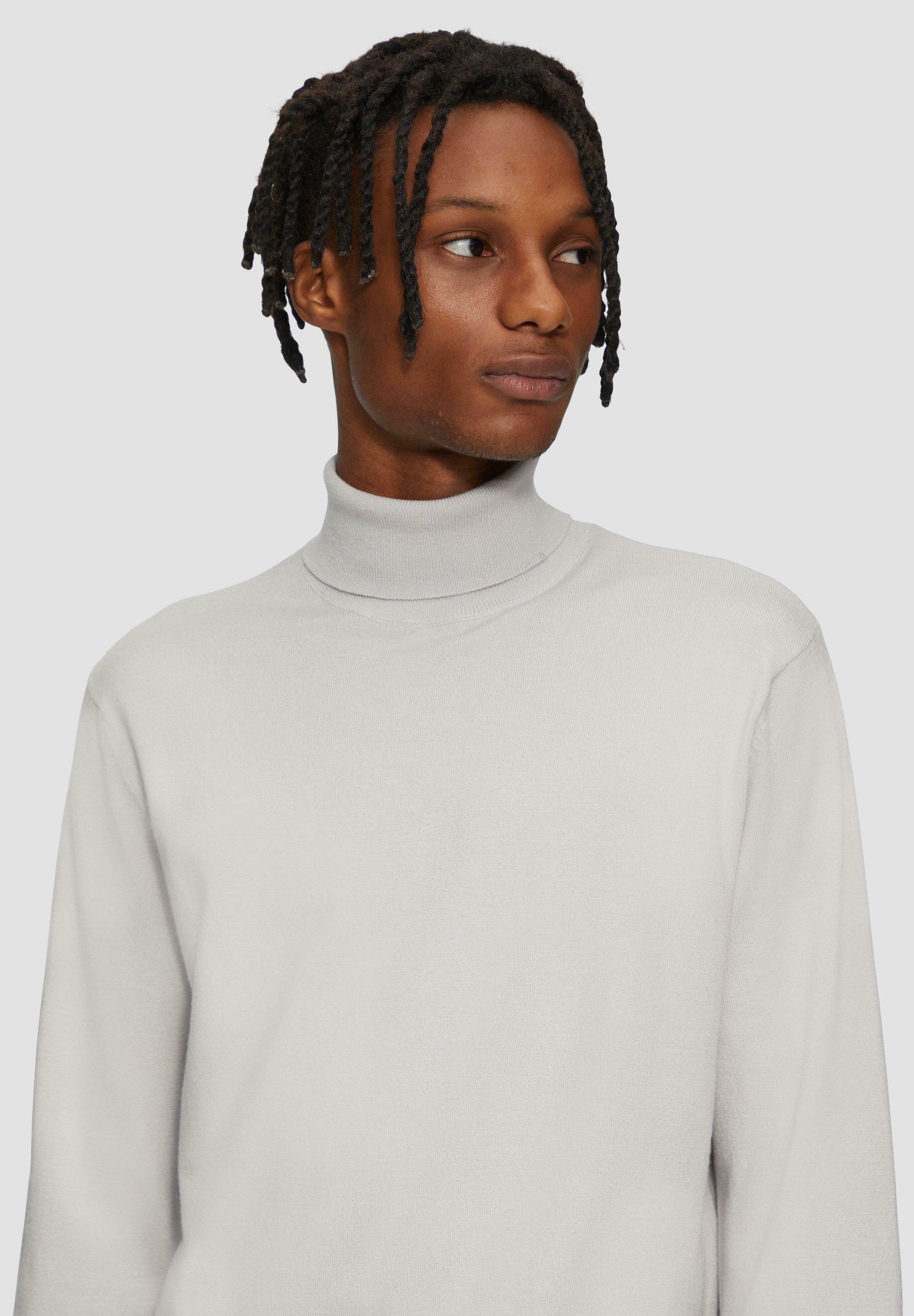 COOFANDY Herren Rollkragenpullover - Feinstrick, Winterpullover, Hellgrau, In Größe M