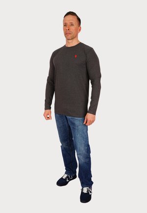 LONGSLEEVE MIT RUNDHALSAUSSCHNITT R-NECK - Long sleeved top - anthrazit