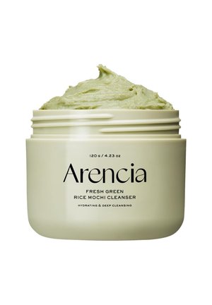 Cremiger grüner Reiniger mit der Bezeichnung Arencia Fresh Green Rice Mochi Cleanser, 120g, zur Hydratation und intensiven Reinigung.