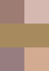 Quattro blocchi verticali colorati in rosa tenue, rosa chiaro, malva e beige, con una ampia striscia orizzontale marrone al centro.
