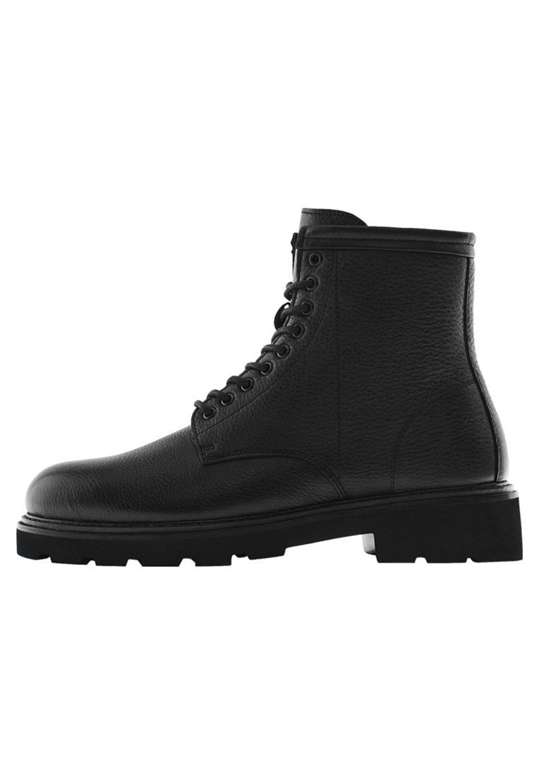 Massimo Dutti Moc Toe Classic Ankle Boots, Men's, Size: 7, Black - Leather and Textile