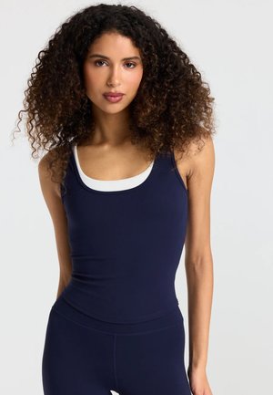 Caspara, CLOUDFORM SQUARE NECK TANK TOP - Top - navy