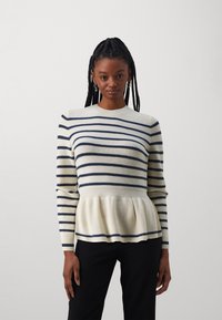 ONLY - ONLIBI PEPLUM O NECK  - Strickpullover - whitecap/blues Thumbnail-Bild 1