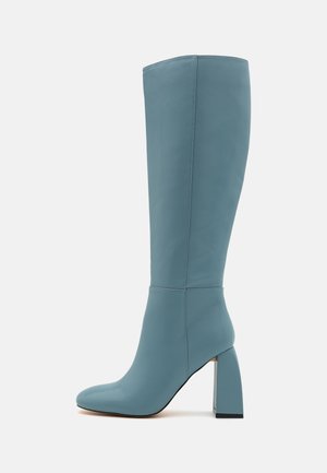 High heeled boots - blue/grey