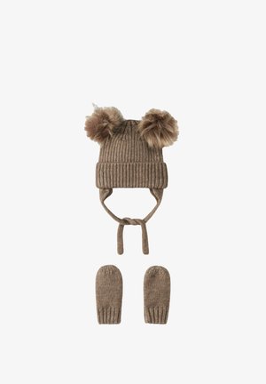 Name it, IM SET STRICK UNISEX - Mütze - walnut