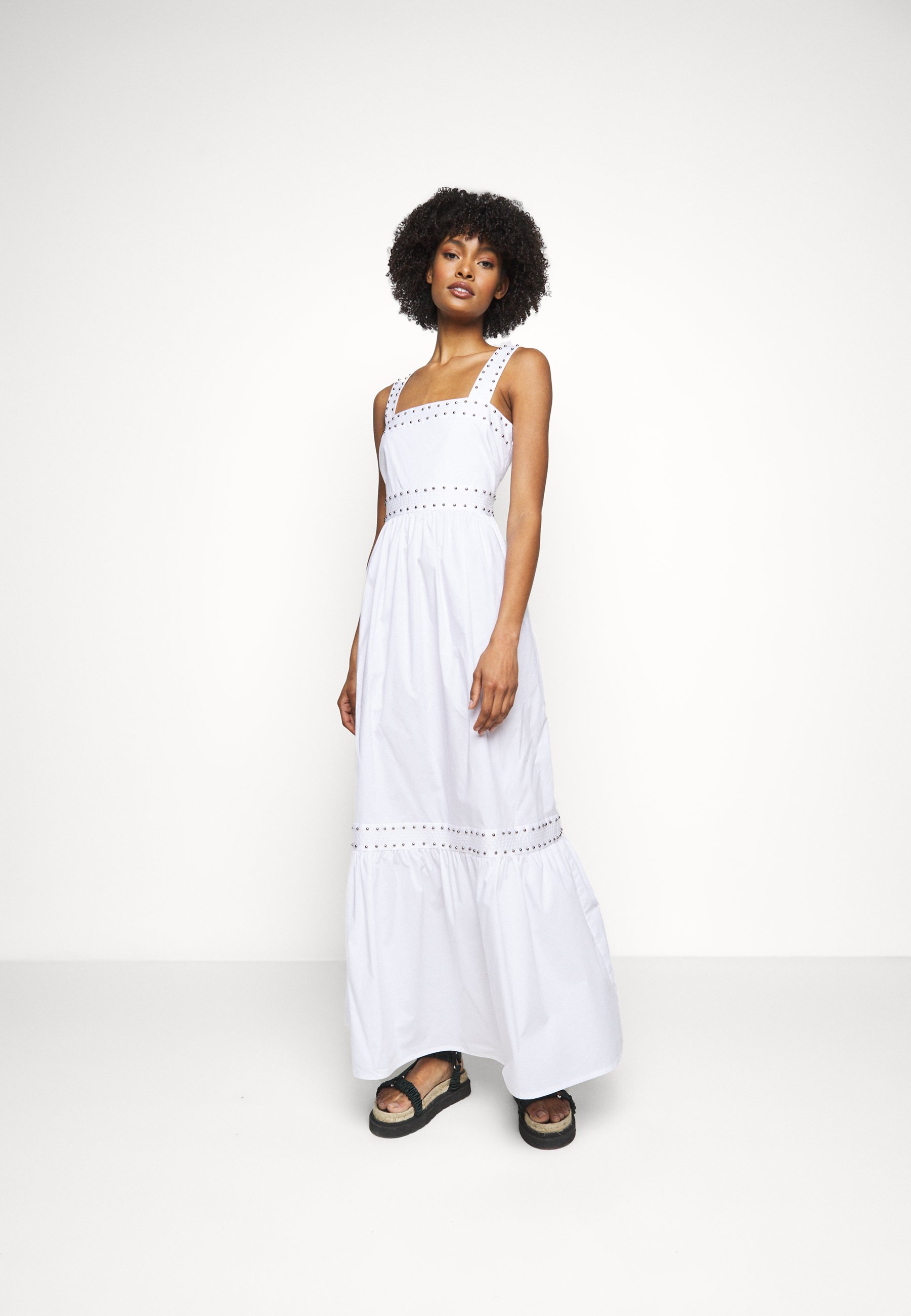 TWINSET ABITO LUNGO IN POPELINE - Vestito lungo - bianco ottico/bianco -  Zalando.it