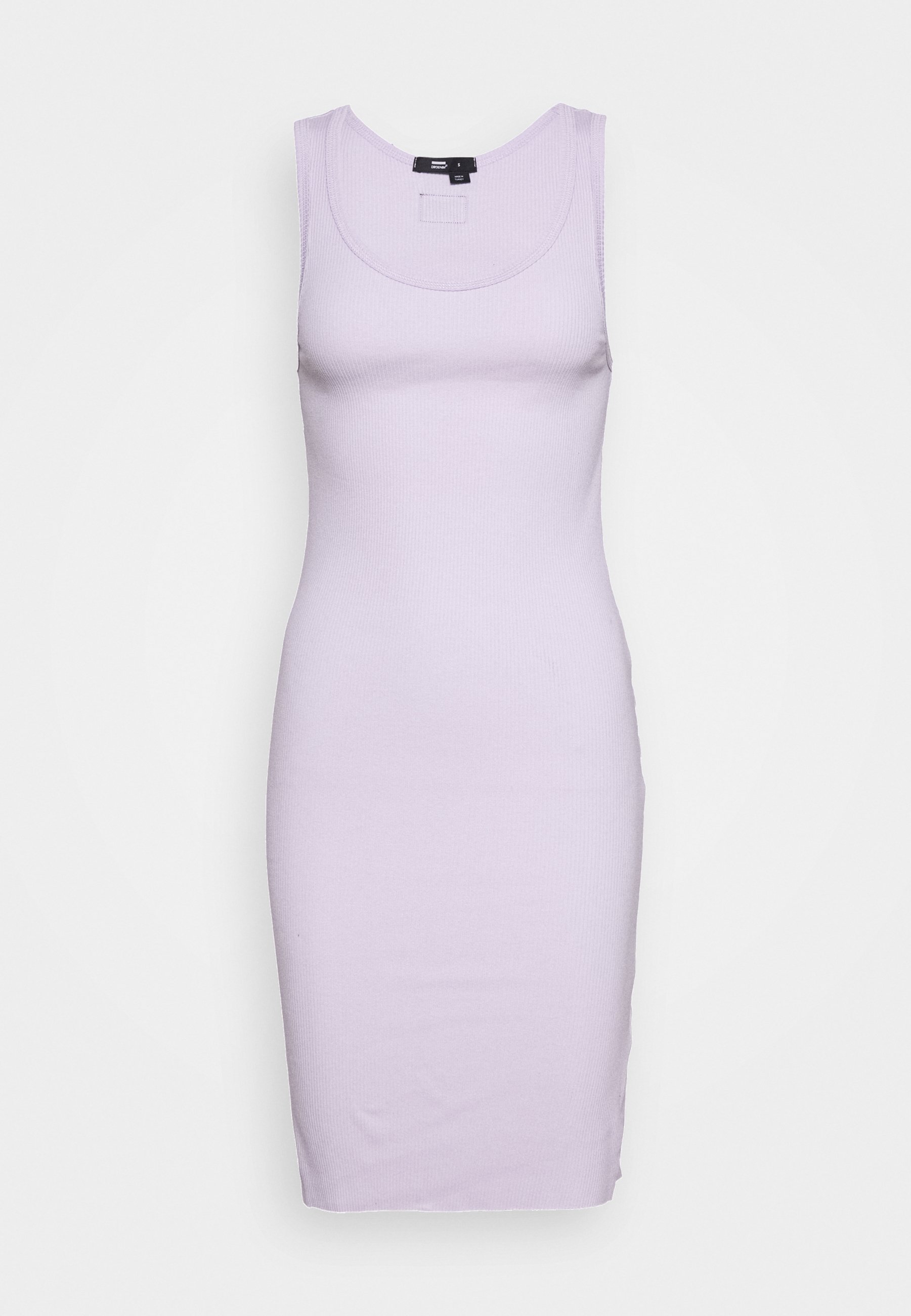 purple denim dress