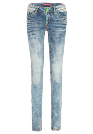 JEANS MIT FARBIGEN NÄHTEN - Jeans Skinny Fit - light blue