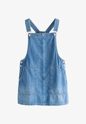 Next, REGULAR FIT - DENIM DUNGAREE MINI DRESS . - Denimové šaty - mid blue