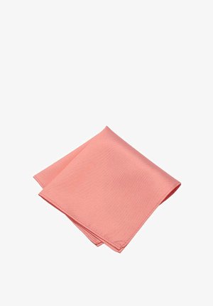 Korallenpinkes Stoffserviette mit strukturierter Oberfläche, diagonale Faltung mit klaren Kanten, die ein sauberes und einfaches Design zeigt.