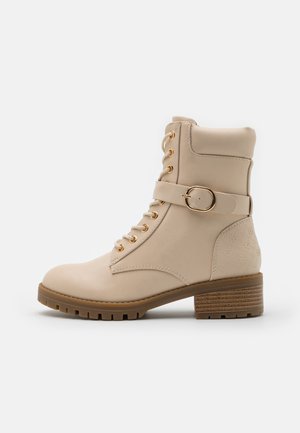 Lace-up ankle boots - beige