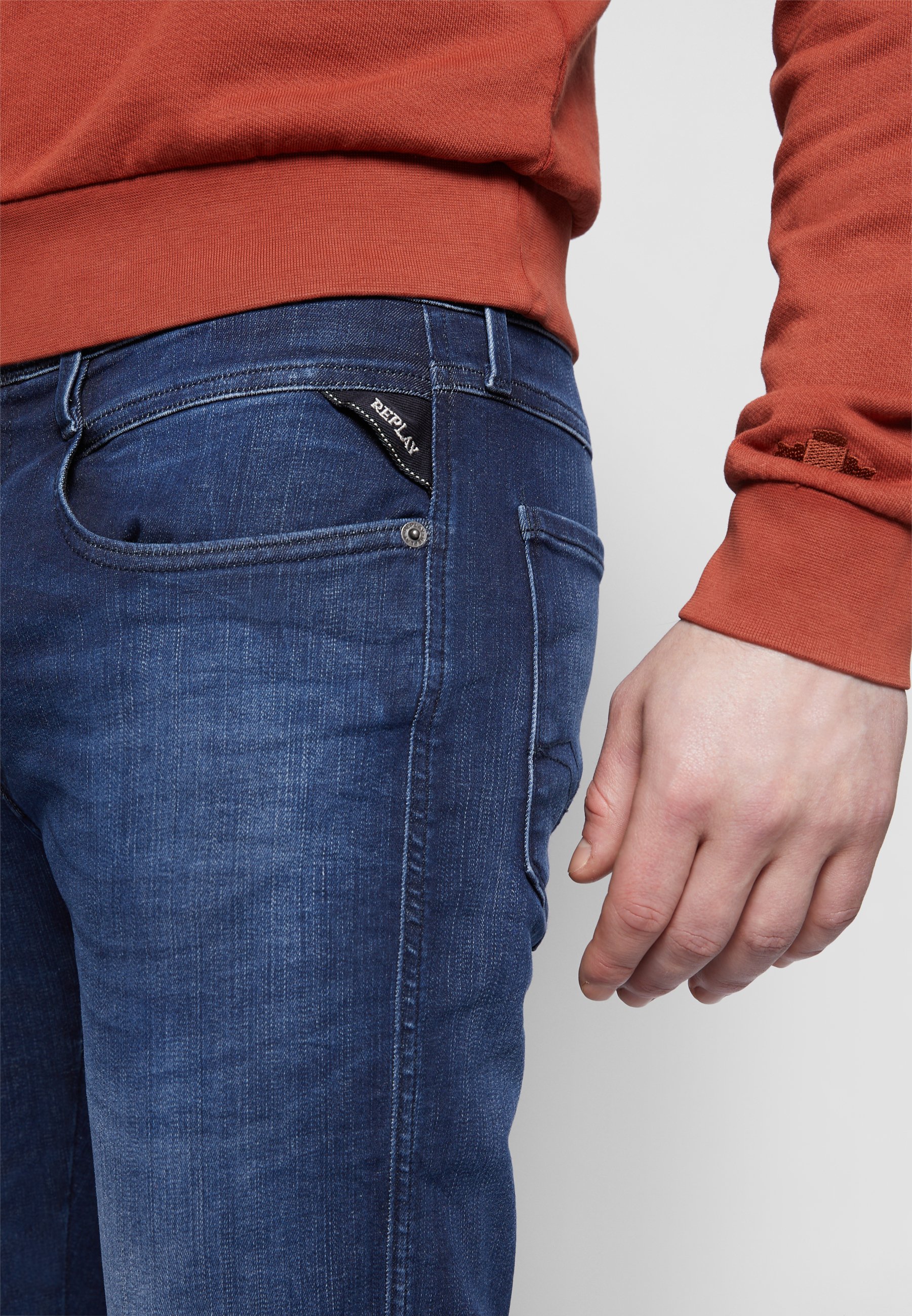 Replay ANBASS HYPERFLEX CLOUDS - Slim fit jeans - dark blue/dark-blue denim  - Zalando.ie