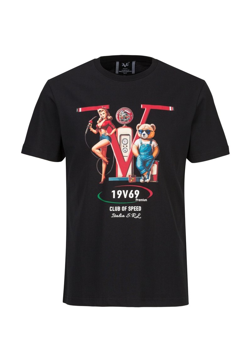 19V69 Italia RAFAEL RACING - Print T-shirt - black - Zalando