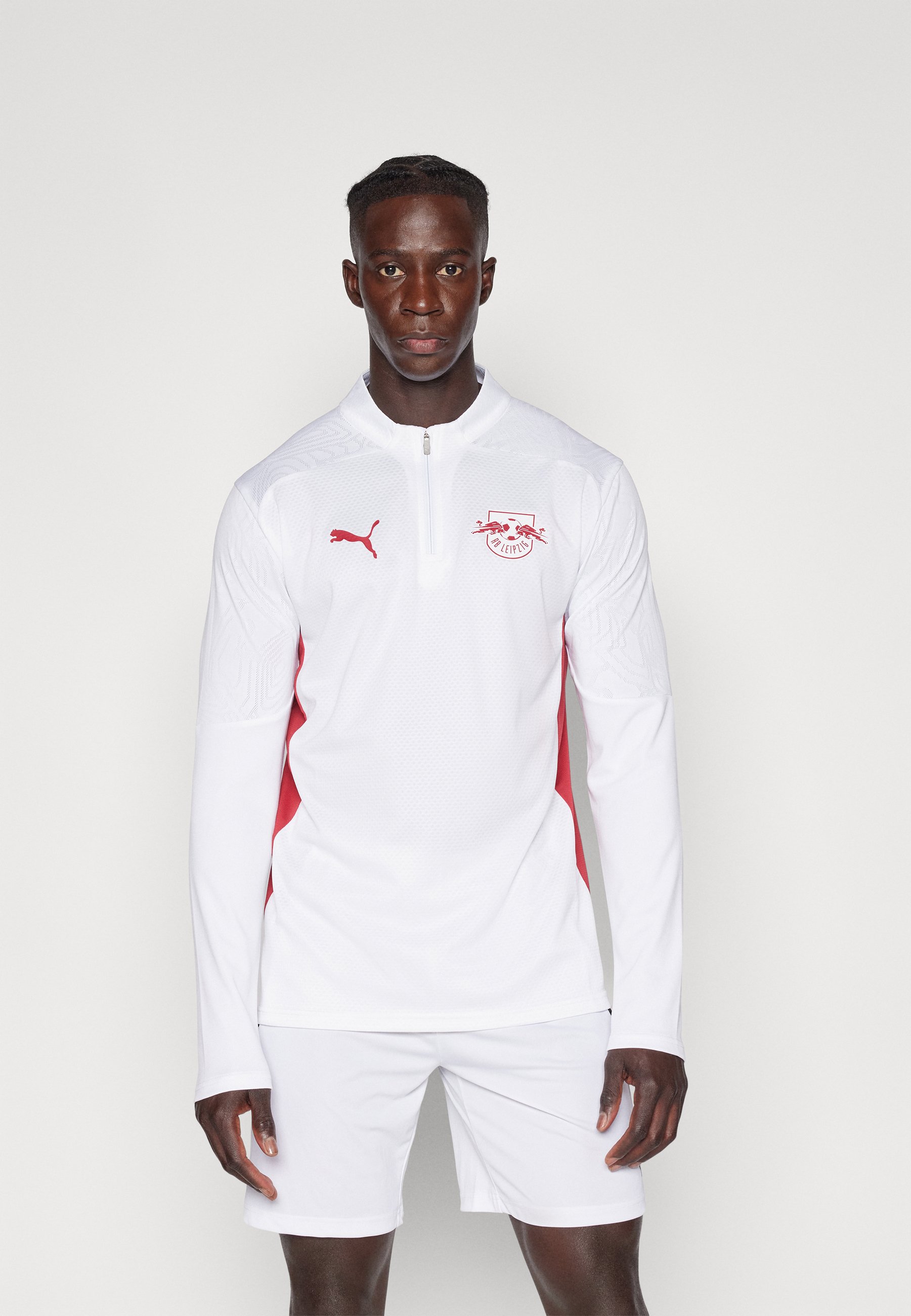 Puma RB LEIPZIG TRAINING 1/4 ZIP TOP - Club wear - white/club red