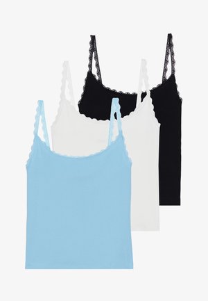 3 PACK - Débardeur - black/white/light blue